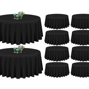 Elegant Black Tablecloth Set of 10